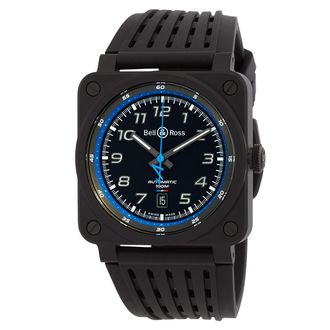 Bell & Ross Pre-owned Bell and Ross BR 03-92 Automatic Crystal Black Dial Mens Watch BR0392-A522-CE/SRB