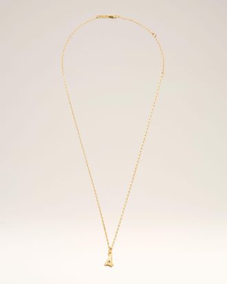 Ami Gold Brass Hammered 4 Pendant Necklace Yellow - OS - Unisex