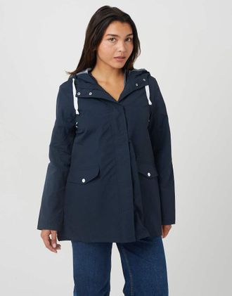Brave Soul Giacca leggera blu navy spalmata con cappuccio
