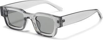 Generic Womens Small Square Frame Sunglasses Outdoor Commuting Mens Vacation Sun Glasses(Grey)