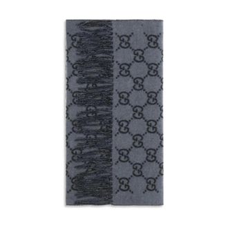 Gucci Bufanda de lana con jacquard GG - Accessories - Hombre - Azul - ONE SIZE