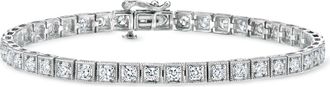 Ross-Simons Lab-Grown Diamond Tile Bracelet in Sterling Silver