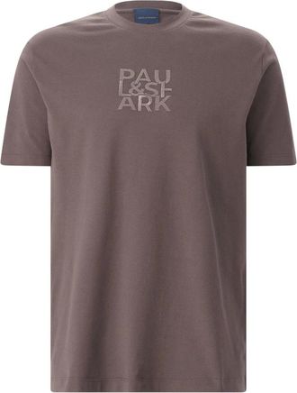 Paul & Shark T-shirt in cotone con logo ricamato - - Tops - Uomo - Marrone - XL