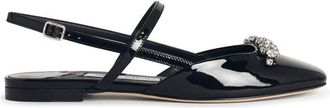 Jimmy Choo London Belinda Sb Flat Black Lear Ballet Flats