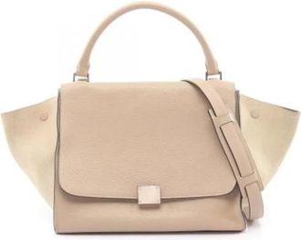Celine Pre-owned Handbags, female, Beige, Size: ONE SIZE Pre-owned Vintage Suede Handbag