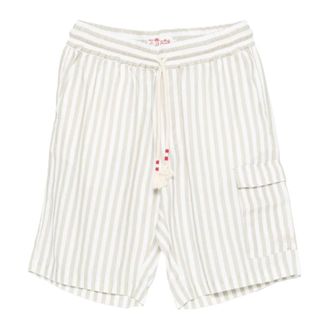 MC2 Saint Barth Casual Shorts, male, White, Size: XL Marseille Linen Bermuda Shorts