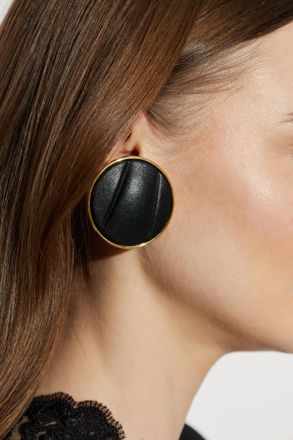 Chlo&eacute; Round Pleats Clips, Womens, Black