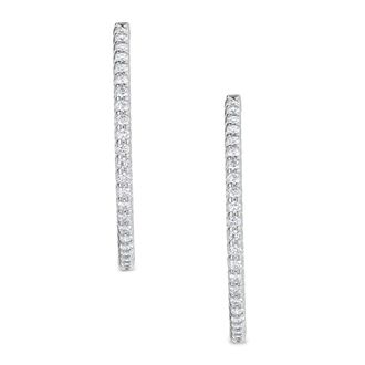 The Diamond Store 1.00ct Lab Diamond Hoop Earrings in 9K White Gold G/VS