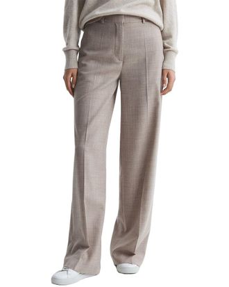 Reiss Hazel Wool-Blend Wide Leg Texture Trouser