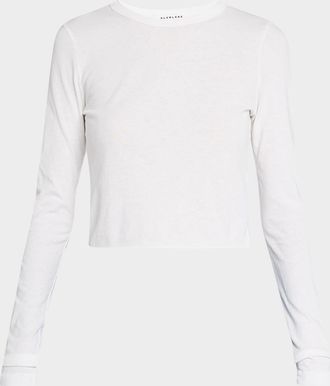 Slvrlake Denim Long Sleeve Cropped Baby Tee