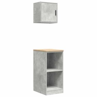 Berkfield Home Garage Cabinets 2 pcs Concrete Grey Engineered Wood