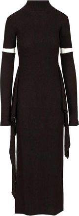 Federica Tosi Cashmere Blend Lange Jurk - Dames - Kleedjes - Bruin - M - Kleedjes