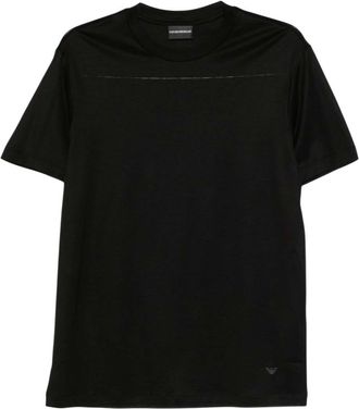 Emporio Armani Black Solid Crew Neck T-Shirt