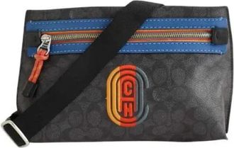 Coach Pre-owned Belt Bags, male, Black, Size: ONE SIZE Pre-owned Leather Shoulder Bag