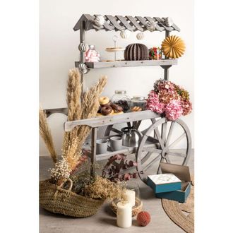 Regalos Miguel Carritos Candy Bar - Carrito Candy Bar Madera Strawberry Envejecido - Gris Envejecido