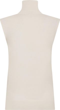 Toteme Womens Sleeveless High-Collar Sweater White Wool