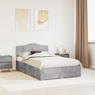 vidaXL vidaXL Struttura del letto con testiera Grigio cemento 120 x 190 cm