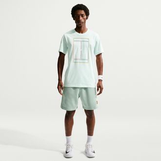 Nike Mens Court Heritage Dri-FIT Fleece Tennis Shorts in Green | HM6768-006