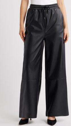 Ichi Ihzoma Faux Leather Pants in Black at Nordstrom, Size Xx-Large