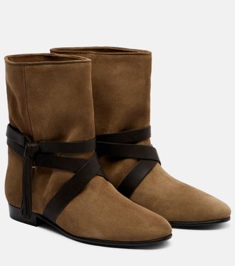 Isabel Marant Rejen leather-trimmed suede ankle boots