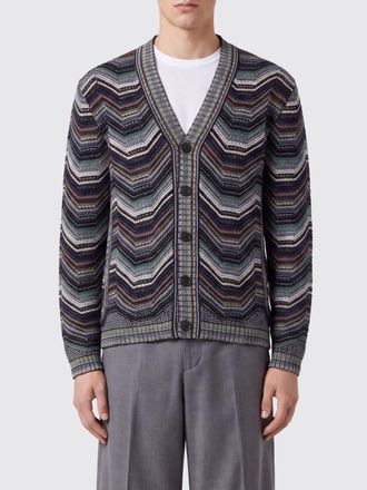 Missoni Cardigan slim fit in misto lana con motivo a zig zag multicolor