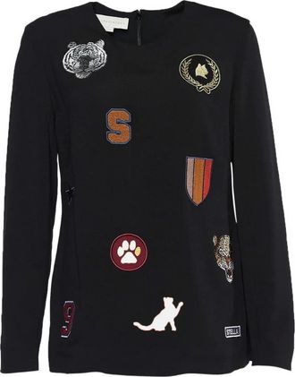 Stella McCartney patch embroidered top - Black