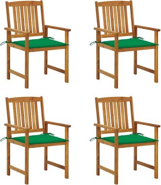 vidaXL Sillas De Jard&iacute;n Con Cojines 4 Unidades Madera Maciza De Acacia Vidaxl