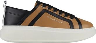 Alexander Smith Wembley Donna in beige leer met zwarte zijribbels en hak - Dames - Sneakers - Veelkleurig - 41 EU - Leer - Schoenen