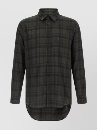 Saint Laurent button-down shirt with curved hem and pocket
