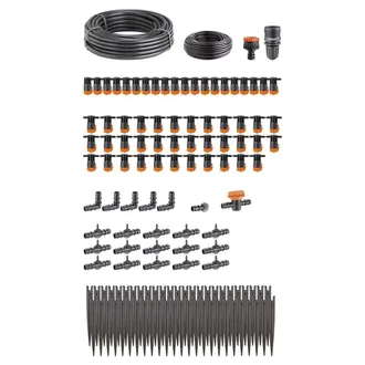 Far Far - Kit Drip Irrigazione A Goccia Terrazzo Aiuola 50 Piante Giardino Claber 90772