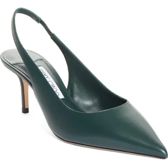 Jimmy Choo London Love Pointed Toe Slingback Pump in Dark Green at Nordstrom, Size 37.5