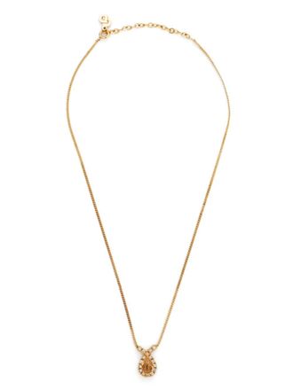 Dior Collana con logo CD di strass - Oro