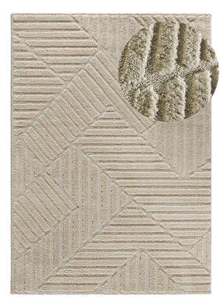 Atticgo Alfombra de pelo largo con relieve beige 120x170 cm