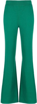 Alberta Ferretti flared fine-knit trousers - women - Cashmere/Virgin Wool - 40 - Green