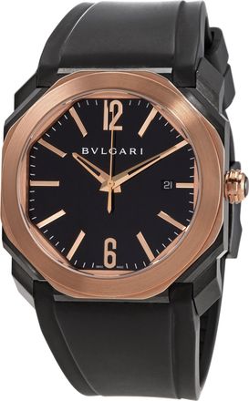 Bulgari Pre-owned Bvlgari Octo LOriginale Black Dial Mens Watch 102485
