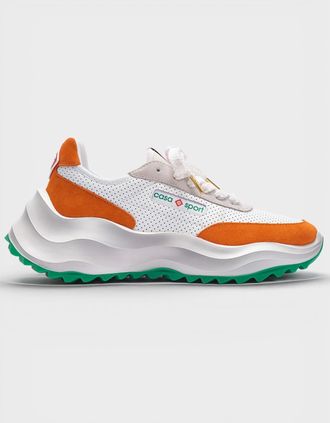 Casablanca Womens Atlantis Sneaker White Orange - Size: 4.5