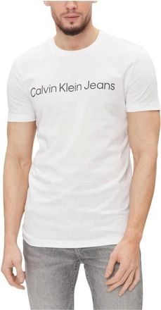 Calvin Klein Jeans Heren, Tops, Wit, Maat: 2XL Katoen
