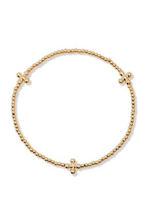 Brook & York Rylee Beaded Cross Bracelet in Gold at Nordstrom