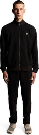 Lyle & Scott Long Sleeve Polar Fleece Track Jacket in Jet Black at Nordstrom, Size Xx-Large