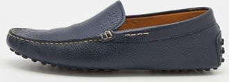 Tod's Tods Blue Leather Slip On Loafers