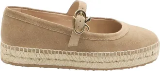 Gianvito Rossi Beige Elda Ballet Flats