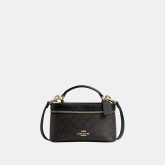 Coach Womens Rainer Crossbody Bag 18 In Signature Canvas - Black/Brown - One Size