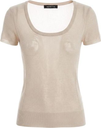 Nenette Maglia - Dames - Tops - Beige - Maat: S