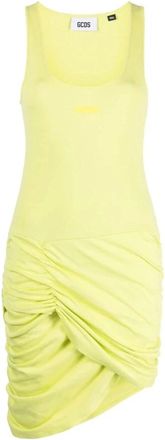GCDS Groene Katoenen Casual Mini Jurk - Dames - Feestkleedjes - Groen - XS - Katoen - Kleedjes