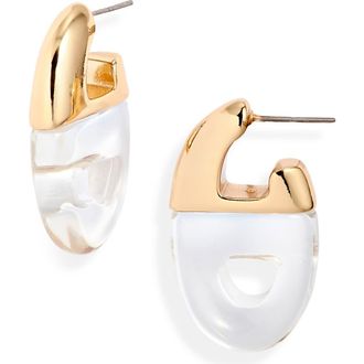 Open Edit Mariner Link Drop Earrings in Clear- Gold at Nordstrom Rack