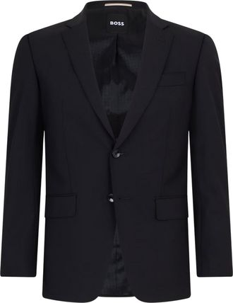 HUGO BOSS Herenpakjasje met reverskraag, standaard pasvorm, voor formele gelegenheden (Zwart)