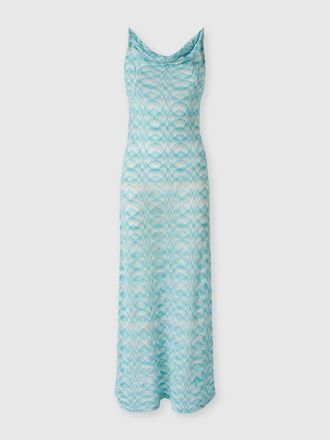 Missoni Long Cover-up Dress In Shaded Lam&eacute; Viscose in White & Light Blue at Nordstrom, Size 44 It
