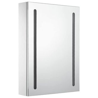 Berkfield Home LED Bathroom Mirror Cabinet 50x13x70 cm in White | Size: 50 x 13 x 70 cm