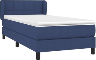 vidaXL Vidaxl - Cama Box Spring Con Colch&oacute;n Tela Azul 90x190 Cm