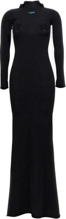 Off-white Black Icon Logo Hooded Dress - Dames - Maxi kleedjes - Zwart - XS - Kleedjes